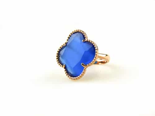 model Fiori ring in zilver roze verguld kobaltblauw - Zilveren ring