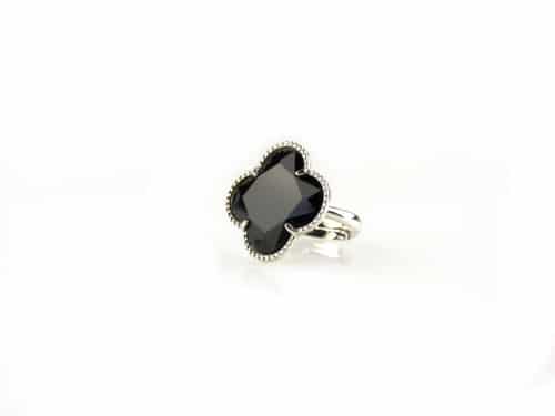 model Fiori ring in zilver zwart - Zilver