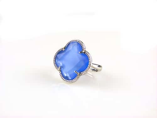 model Fiori ring in zilver jeansblauw - Sieraden