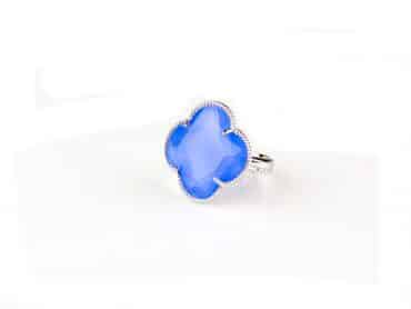 model Fiori ring in zilver blauw - Kobalt blauw