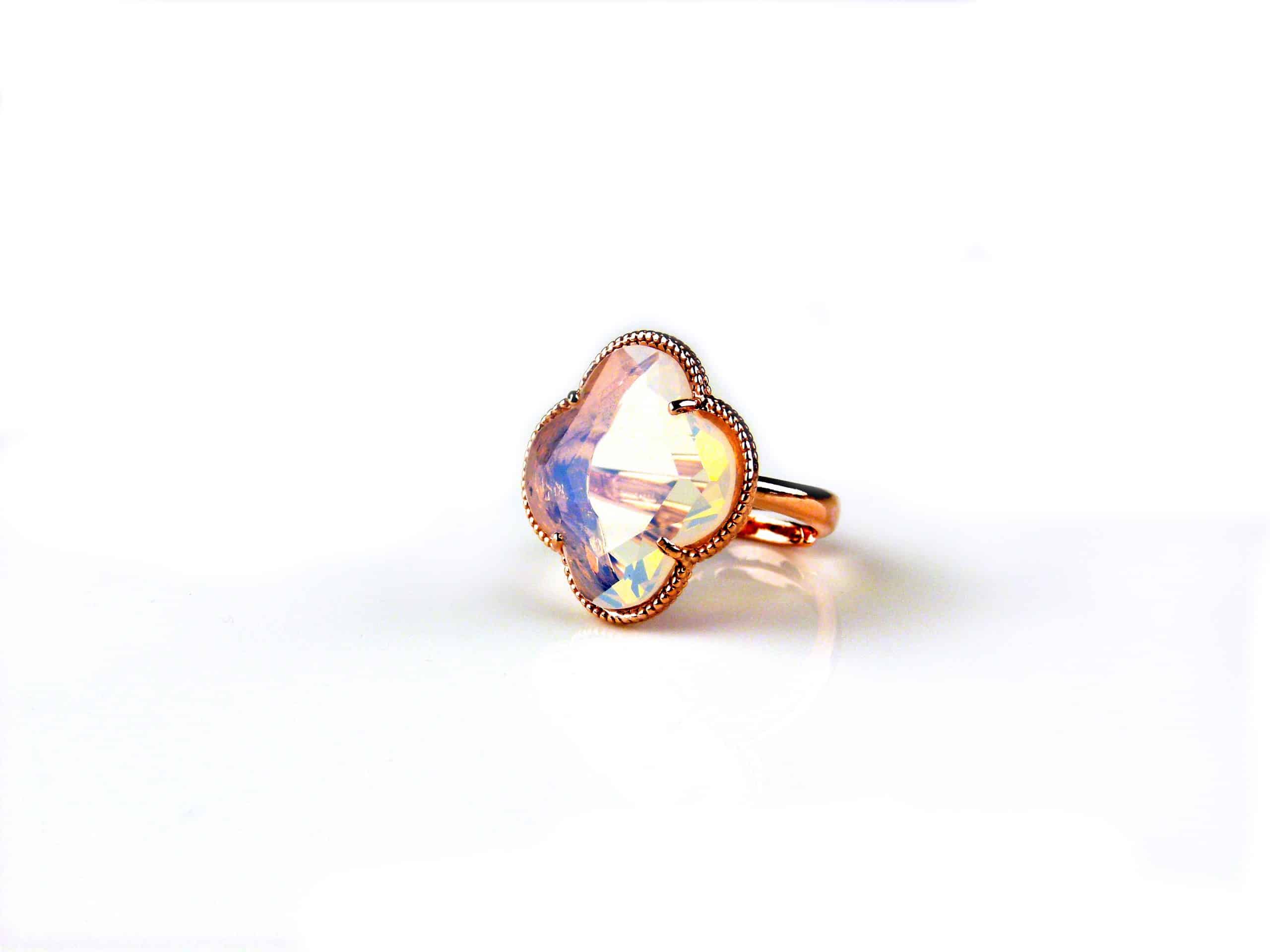 model Fiori ring in zilver roze verguld opaal - Opaal