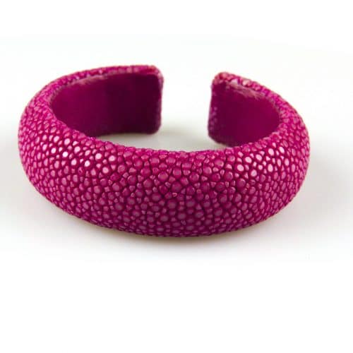 armband in roggenleder 20 mm breed kleur fushia - Bangle