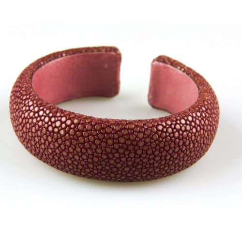 armband in roggenleder 20 mm breed kleur vieux rose - Bangle