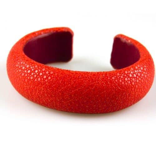 armband in roggenleder 20 mm breed kleur tangerine - Bangle