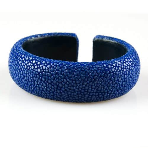 armband in roggenleder 20 mm breed kleur saphir - Bangle