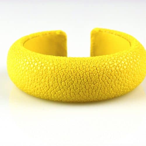 armband in roggenleder 20 mm breed citron - Bangle