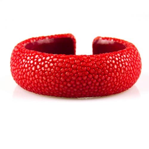 armband in roggenleder 20 mm breed kleur coral - Bangle