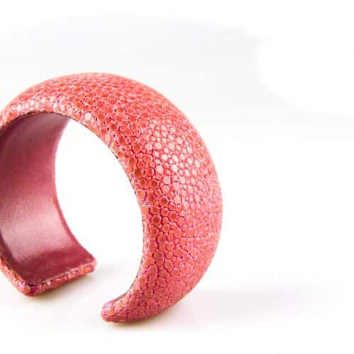 armband in roggenleder 30 mm breed kleur rose pink - Bangle