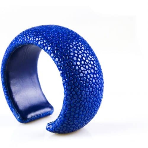 armband in roggenleder 30 mm breed kleur saphir - Kobalt blauw