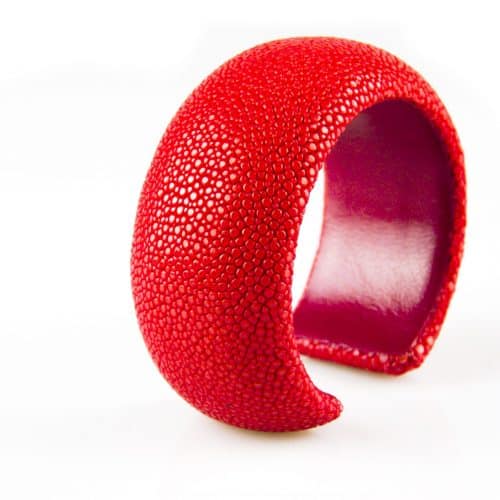 armband in roggenleder 30 mm breed kleur coral - Modeaccessoire