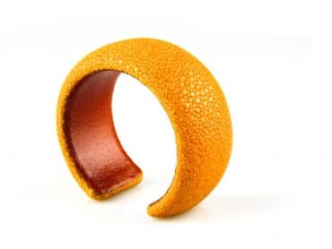 armband in roggenleder 30 mm breed kleur sun - Bangle