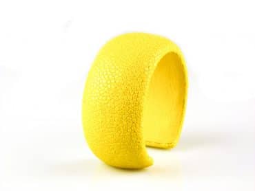 armband in roggenleder 30 mm breed kleur citron - Productontwerp