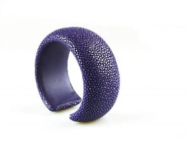 armband in roggenleder 30 mm breed kleur lavender - Bangle