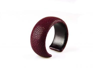 armband in roggenleder 30 mm breed kleur bordeaux - Armband