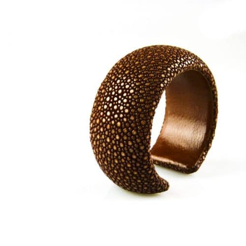 armband in roggenleder 30 mm breed kleur caramel - Koper