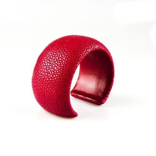 armband in roggenleder 40 mm breed kleur rosso - Bangle