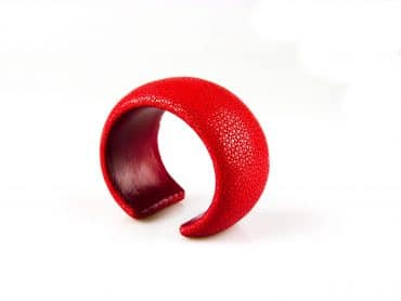 armband in roggenleder 40 mm breed kleur coral - Bangle