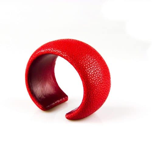 armband in roggenleder 40 mm breed kleur coral - Bangle