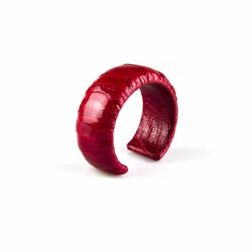 armband in struisvogelleder 30 mm breed kleur ruby - Bangle