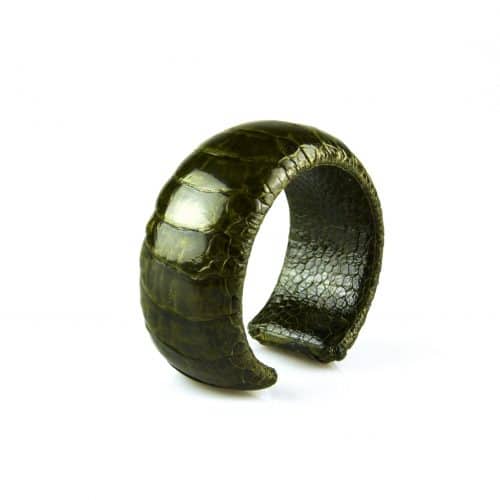 armband in struisvogelleder 30 mm breed kleur bronze - Bangle