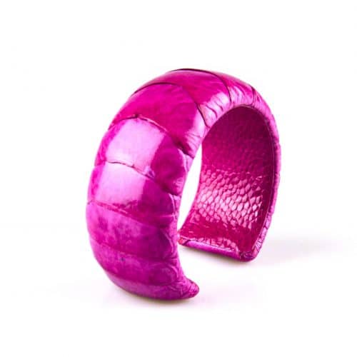 armband in struisvogelleder 30 mm breed kleur fushia - Productontwerp