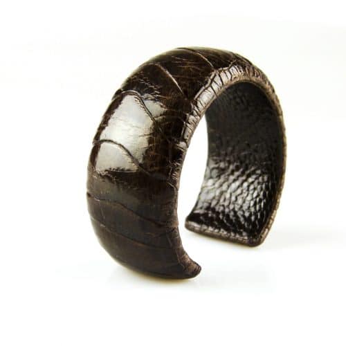 armband in struisvogelleder 30 mm breed kleur maroon - Bangle