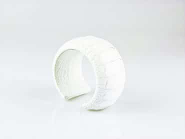 armband in struisvogelleder 40 mm breed kleur snow - Productontwerp