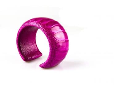 armband in struisvogelleder 40 mm breed kleur fushia - Bangle