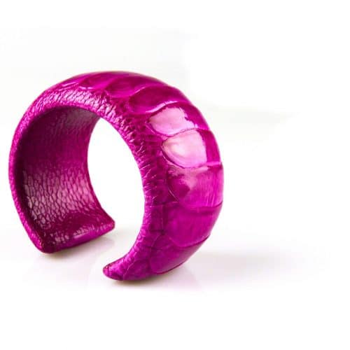 armband in struisvogelleder 40 mm breed kleur fushia - Bangle