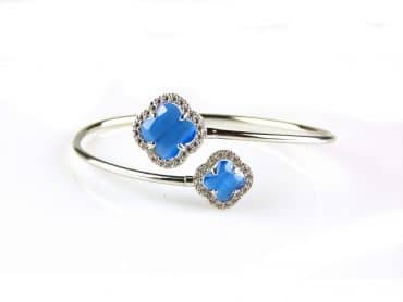 model toi et moi armband in zilver blauw - Ring