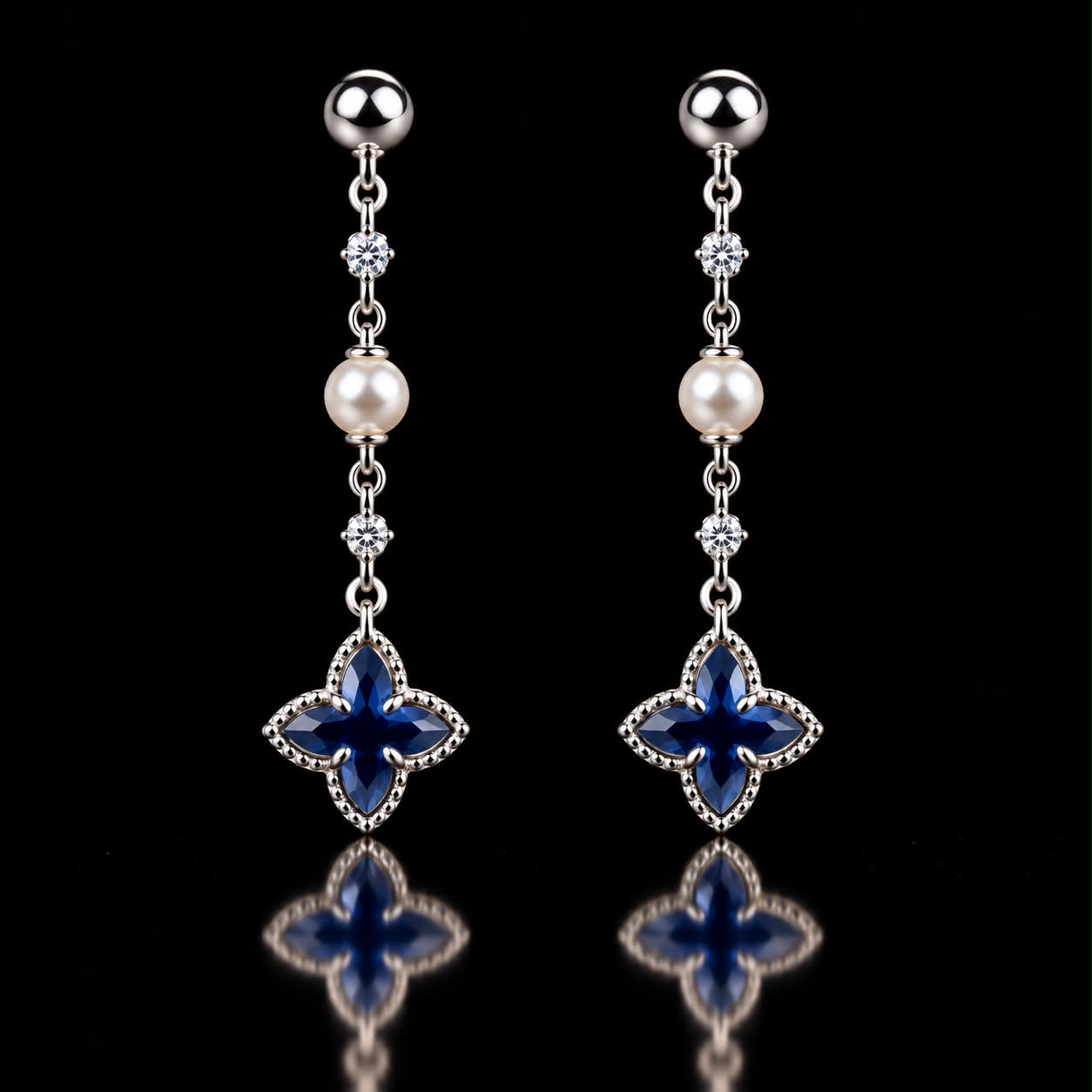 oorringen in zilver model star met parel