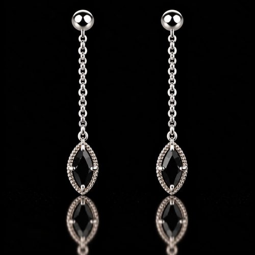 oorringen in zilver model marquise