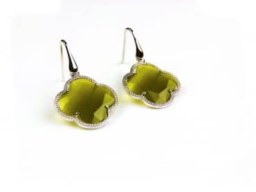 model Fiori oorringen in zilver 1 klaver kaki - Productontwerp