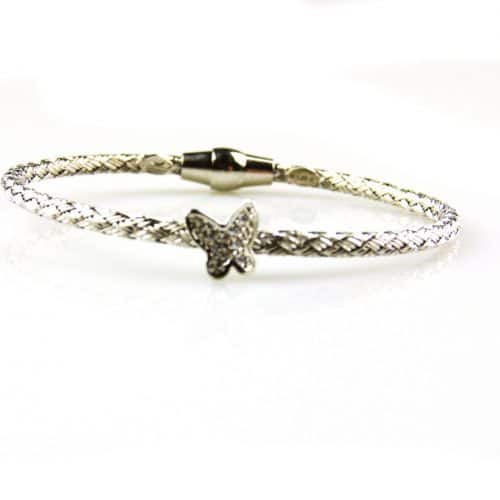 model vlinder armband in zilver gezet met cubic zirconia - Armband