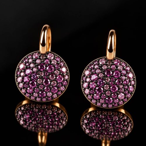 model Rondo oorringen in zilver roze verguld roos