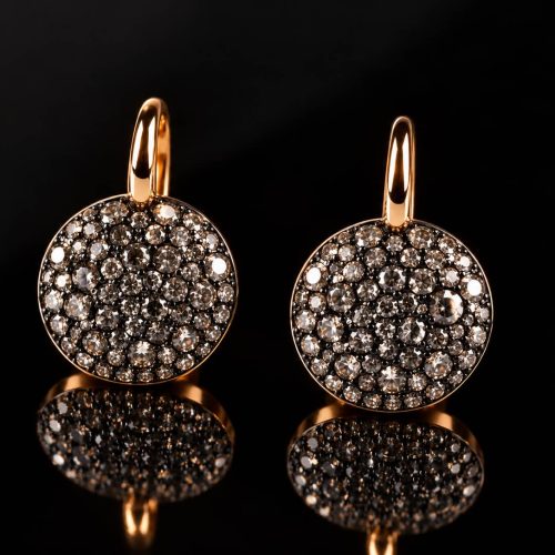model Rondo oorringen in zilver roze verguld wit