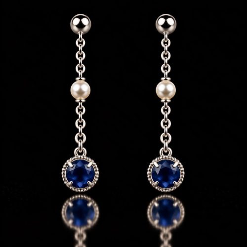 oorringen in zilver model round met parel