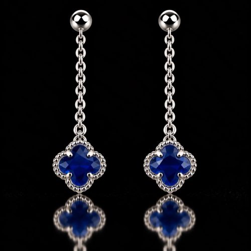 oorringen in zilver model flower