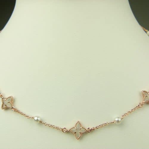 collier in zilver roze goud verguld model star - lichtblauw - Sieraden