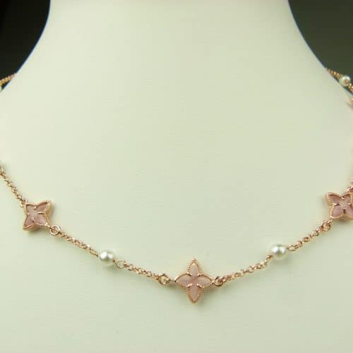 collier in zilver roze goud verguld model star - roze - Sieraden