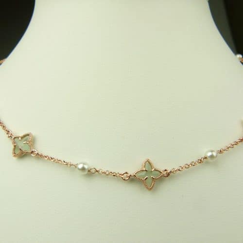 collier in zilver roze goud verguld model star - muntgroen - Sieraden