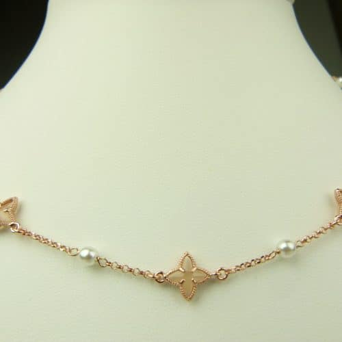 collier in zilver roze goud verguld model star - zandkleur - Sieraden
