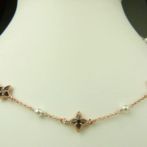 collier in zilver roze goud verguld model star - donkergrijs - Sieraden