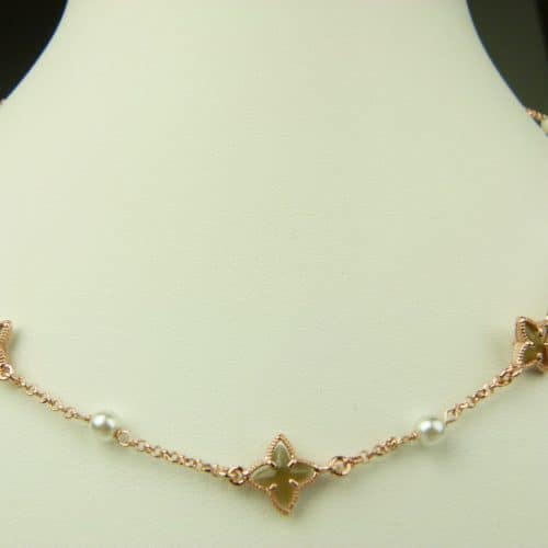 collier in zilver roze goud verguld model star - kaki - Sieraden