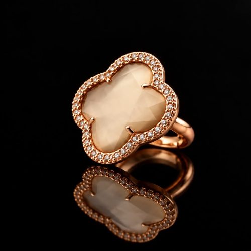 model Fiori gezet ring in zilver verguld bruin