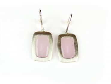 Zilveren oorringen oorbellen Model Color Power gezet met roze stenen - Productontwerp