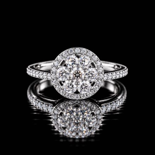 Ring in wit goud gezet met diamant