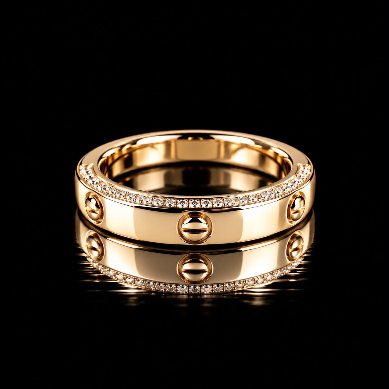 ring in roos goud gezet met diamant