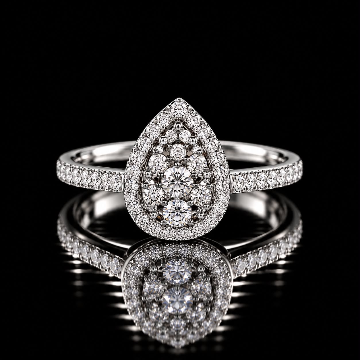 ring in roos goud gezet met roze saffier en diamant