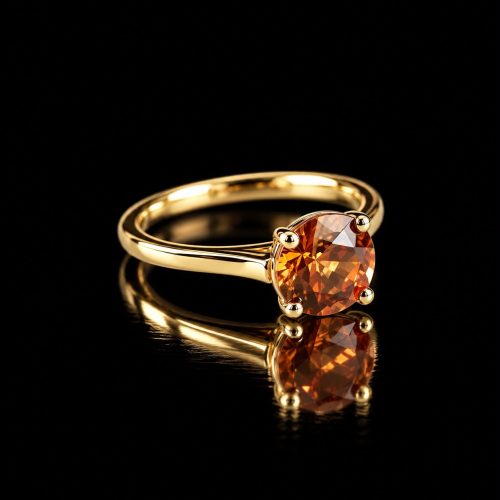 ring in geel goud gezet met citrien